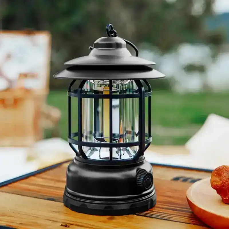 Rechargeable Retro Camping Lamp ( Black )