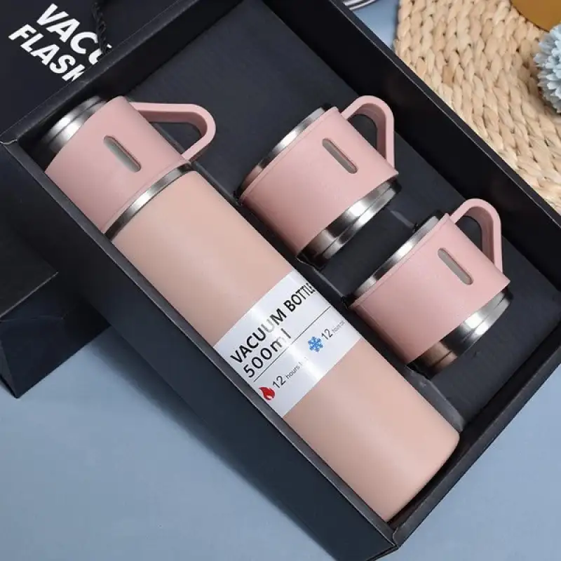 Vacuum Flask Set ( Pink )